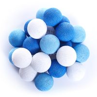 Тайская гирлянда (большие шарики - спец.заказ для нашего сайта) «Голубая мята»см 20 шариков в гирлянде / Thai lightening balls blue+white