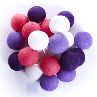Тайская гирлянда (большие шарики) «Фиолетовая» Большие -спец.заказ для нашего сайта 20 шариков в гирлянде / Thai lightening balls violet+pink+white