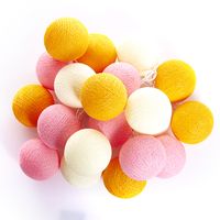Тайская гирлянда (большие шарики) «Оранжевый-розовый с белым» Большие- спец.заказ для нашего сайта (20 шариков в гирлянде ) / Thai lightening balls orange pink +white