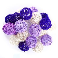 Тайская гирлянда из ротанговых шариков фиолетовая / Lightening balls rattan violet20 шариков