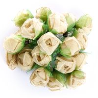 Тайская гирлянда с кремовыми розами из листьев каучукового дерева 3,5 м 20 цветков / Lightening creamy roses