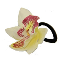 Резинка для волос «Орхидея» белая / Orchid hairgrip white