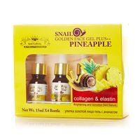 Сыворотка c экстрактом ананаса эластином и коллагеном Nature Republic 4 штуки по 15 ml / Snail Pineapple Golden Face gel