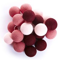 Тайская гирлянда с шариками винно-розовой гаммы 20 шариков (специально сделаны для нашего сайта) / Lightening balls wine-pink-red