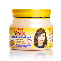 Восстанавливающая маска против выпадения волос с желтком, женьшенем, шелком и витамином Е от Isme 250 мл / Isme Yolk Silk Worm Ginseng Sunflower Hair Damaged Treatment 250 ml