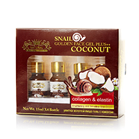 Набор сывороток с улиточной слизью и кокосовым маслом от Natural SP Beauty & Makeup 4х15 мл / Natural SP Beauty & Makeup Snail Golden Face gel plus coconut 4х15 ml