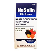 Детский сироп против насморка и жара с фруктовым вкусом NaSolin 60 мл / NaSolin P.L.Syrup Mixed Fruit Flavor 60 ml
