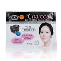 Угольная тканевая детокс-маска для жирной и проблемной кожи лица 38 гр / Charcoal Facial Whitening Mask 38 g