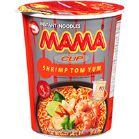 Лапша быстрого приготовления со вкусом креветочного супа Том Ям от MAMA в стаканчике 42 гр / MAMA Noodles Cup Shrimp Tom Yum Flavor 42 gr
