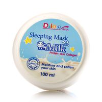 Ночная несмываемая маска для лица с молочными протеинами и коллагеном от Daiso 100 мл / Daiso sleeping face mask milk protein+collagen 100ml