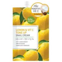Крем для лица с Лимоном, витамином С и слизью улитки от Baby Bright 10 гр / Lemon and Vit C Tone up Snail Cream 10g Baby Bright