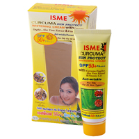 Солнцезащитный осветляющий крем для лица с куркумой SPF 50 PA+++ от Isme 20 ml / Isme Curcuma Sun Protect Facial Sunscreen Sunblock Whitening Cream SPF 50 PA+++ 20 ml