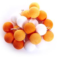 Тайская гирлянда (большие шарики) «Оранжевый с белым» Большие! Спецзаказ для нашего магазина 20 шариков в гирлянде / Thai lightening balls orange+white