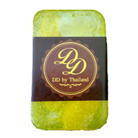 Натуральное мыло-скраб для лица Dada с ананасом и 4 золотыми шелковыми коконами внутри 80 гр / Dada facial scrub soap pineapple&cocoon