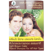 Натуральный травяной оттеночный шампунь от Poompuksa (цвет – светло-коричневый) 24 ml / Poompuksa Light brown Hair Dye Herbal Shampoo N24 Ml