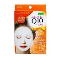 Маска для лица с коэнзимом Q10 Daiso 3 шт по 25 мл / Daiso Co-Q10 facial mask 25ml 3x25 ml