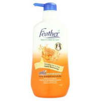 Крем-шампунь с протеинами шелка и медом от Feather 480 мл / Feather Nature Clean & Care Smooth & Manageable Shampoo 480 ml