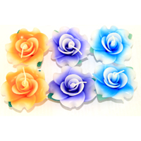Набор свечей «Розы» (голубой+синий+оранжевый) / Roses candles (blue+orange)