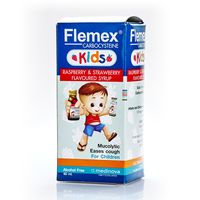 Детская микстура от кашля Flemex со вкусом малины и клубники 60 мл / Flemex Kids Carbocysteine Raspberry & Strawberry Flavoured Syrup 60ml