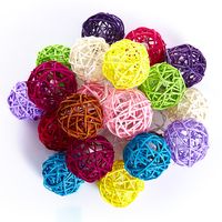 Тайская гирлянда с ротанговыми шариками разных цветов 20 шариков / Lightening balls rattan multicolor