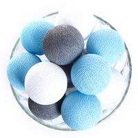 Тайская гирлянда с голубыми, белыми и серыми шариками(Большие - специально сделаны для нашего сайта) 20 шариков / Lightening balls blue-white-gray