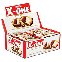 Тарталетки с двойным пралине молоко-какао X-one от Tayas 24 шт по 20 гр / Tayas X-one tartelette Milky&cocoa praline 24 pcs*20g