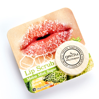 Сахарный органический скраб для питания и увлажнения губ с ароматом дыни и мяты от Phutawan 12 гр / Phutawan 100% Natural Mint Melon Sugar Exfoliating + Hydrating Lip Scrub 12 g