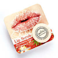 Сахарный органический скраб для питания и увлажнения губ с ароматом клубники от Phutawan 12 гр / Phutawan 100% Natural Strawberry Sugar Exfoliating + Hydrating Lip Scrub 12 g