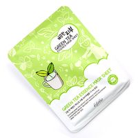 Успокаивающая, очищающая и увлажняющая кожу тканевая маска с зеленым чаем от Esfolio 25 мл / Esfolio green tea essence sheet mask 25 ml