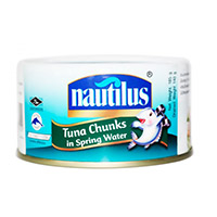 Консервированные ломтики тунца в минеральной воде Tuna Chunk In Spring Water от Nautilus 185 гр / Nautilus Tuna Steak In Oil 185 g