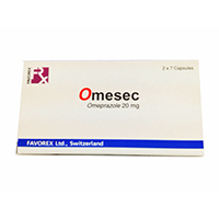 Противоязвенный препарат Omesec (омепразол) 14 капсул / Omesec 14 capsules
