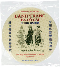 Рисовая бумага кулинарная для спринг-роллов Three Ladies Brand (28 листов в упаковке) 340 гр / Three Ladies Brand rice round paper 340