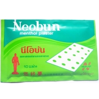 Обезболивающий ментоловый тайский пластырь Необун 4x6.3 см 10 шт в упаковке / Neobun menthol plaster 4x6.3 10 pcs