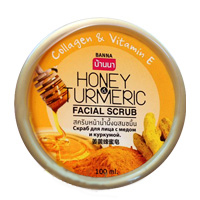 Фруктовый скраб для лица Banna Мёд и куркума 100 грамм / Banna Facial Scrub Honey & Turmeric 100 g