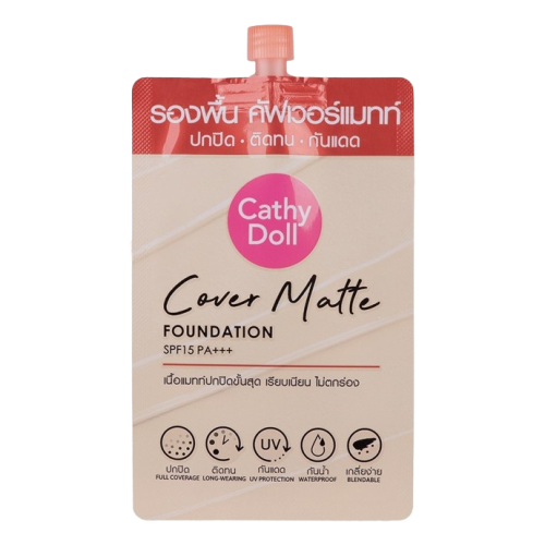 Cathy Doll Cover Matte Foundation SPF15 PA+++ 6 ml 02 Light Beige