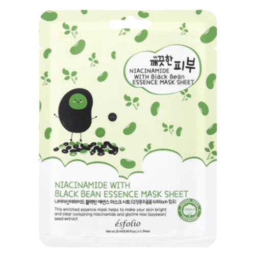 Esfolio Niacinamide With Black Bean Essence Mask Sheet 25 ml