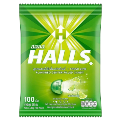 Halls Fresh Lime Candy 280 g 100 pcs
