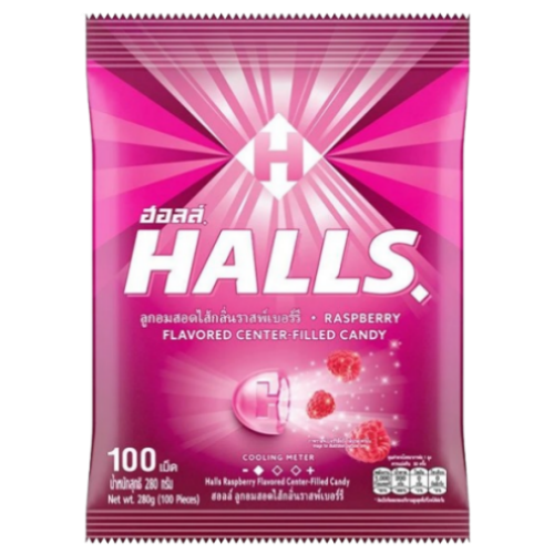 Halls Raspberry Candy 280 g 100 pcs