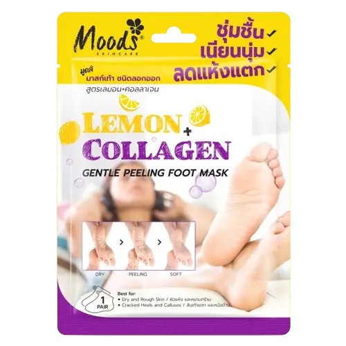 Moods Lemon And Collagen Gentle Peeling Foot Mask 1 Pair