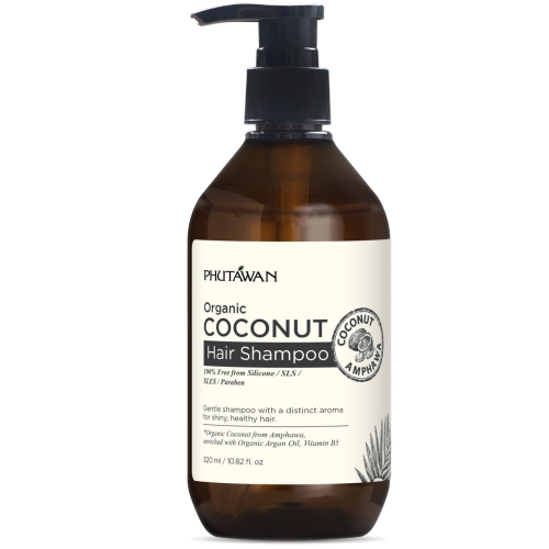 Phutawan Organic Coconut Hair Shampoo 320 ml / Органический кокосовый шампунь для волос Phutawan 320 мл