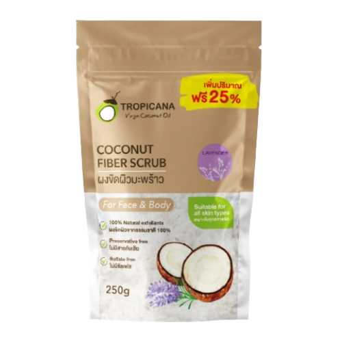 Tropicana Coconut Fiber Scrub For Face and Body (Lavender) 250 g_
